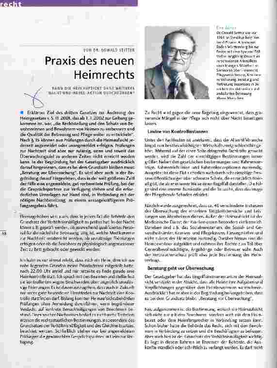 Vorschauseite 1: Praxis des neuen Heimrechts Kann die Heimaufsicht ohne weiteres Nacht-und-Nebel-Aktion durchführen?