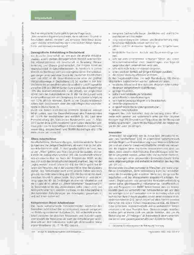 Vorschauseite 2: Arbeitsmotivation und Innovationsbereitschaft langjährig berufstätiger Ergotherapeutinnen im Angestelltenverhältnis
