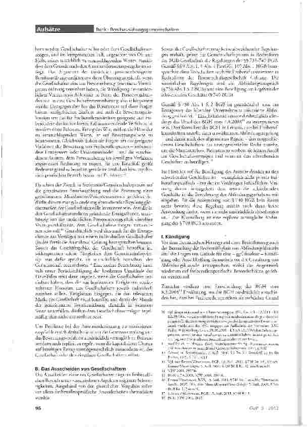 Vorschauseite 3: Die Beendigung von Berufsausübungsgemeinschaften