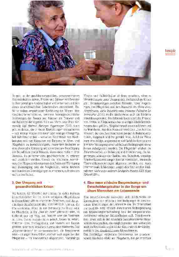 Vorschauseite 4: Was bleibt? Nachhaltige Hospizund Palliativkultur in Pflegeheimen und im Alter
