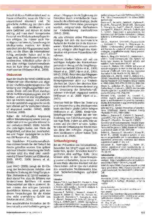 Vorschauseite 4: Prävention von akzidentellen Vergiftungen im Haushalt bei Kindern unter sechs Jahren