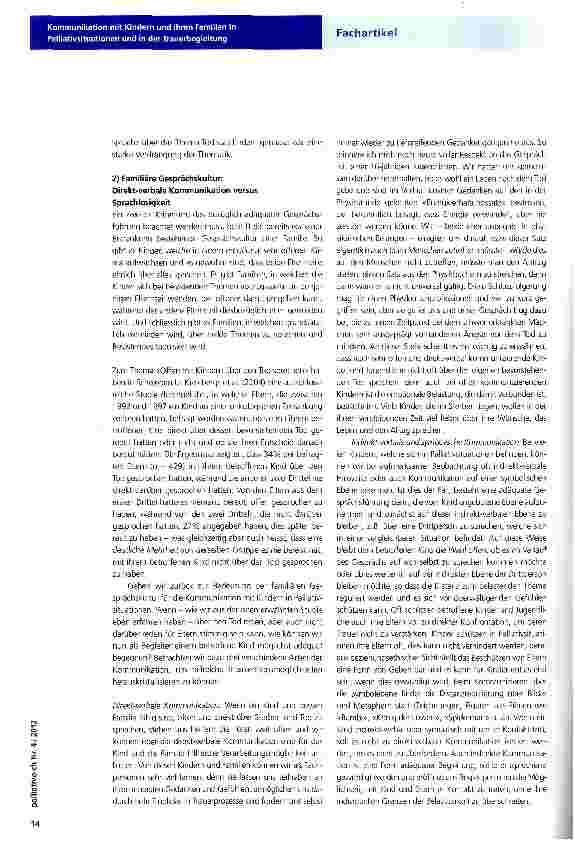 Vorschauseite 2: Kommunikation mit Kindern und ihren Familien in Palliativsituationen und in der Trauerbegleitung