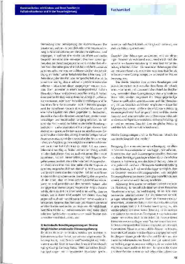 Vorschauseite 3: Kommunikation mit Kindern und ihren Familien in Palliativsituationen und in der Trauerbegleitung