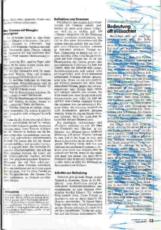 Vorschauseite 4: Befreiung heißt, sich bewußt um seine Grenzen herum zu bewegen