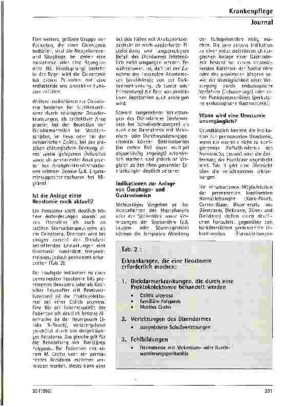 Vorschauseite 3: Welche Erkrankungen werden in der operativen Medizin mit einem Stoma versorgt?