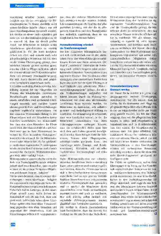 Vorschauseite 2: Personalentwicklung in der Altenpflege Zweiter Teil