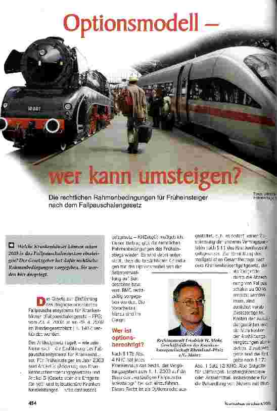 Vorschauseite 1: Optionsmodell - werr kann umsteigen?
