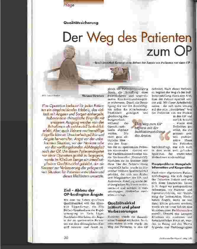 Vorschauseite 1: Der Weg des Patienten zum OP