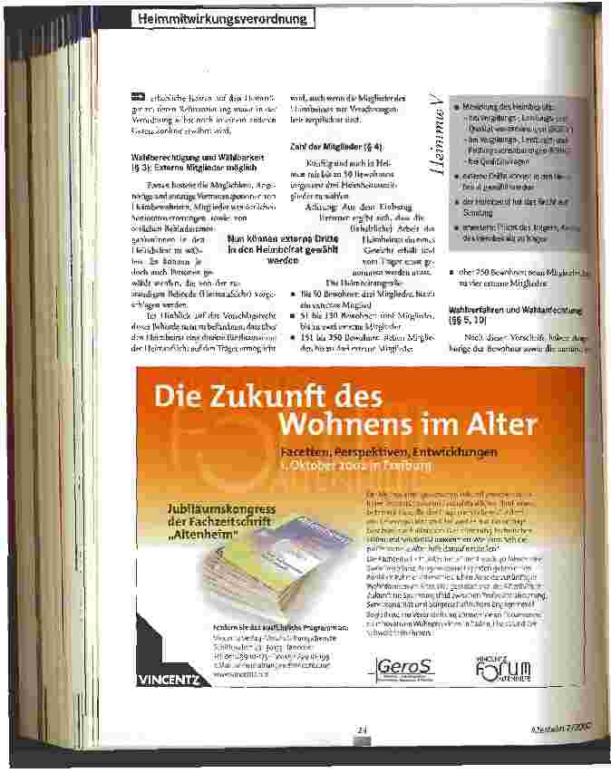 Vorschauseite 2: Mehr Mitsprache für den Heimbeirat und mehr Aufwand für die Träger