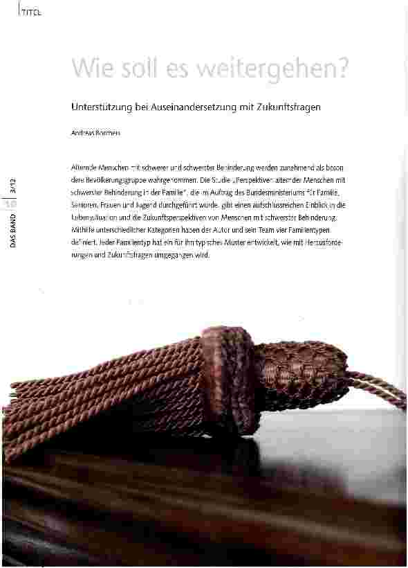 Vorschauseite 1: Unterstützung bei Auseinandersetzung mit Zukunftsfragen