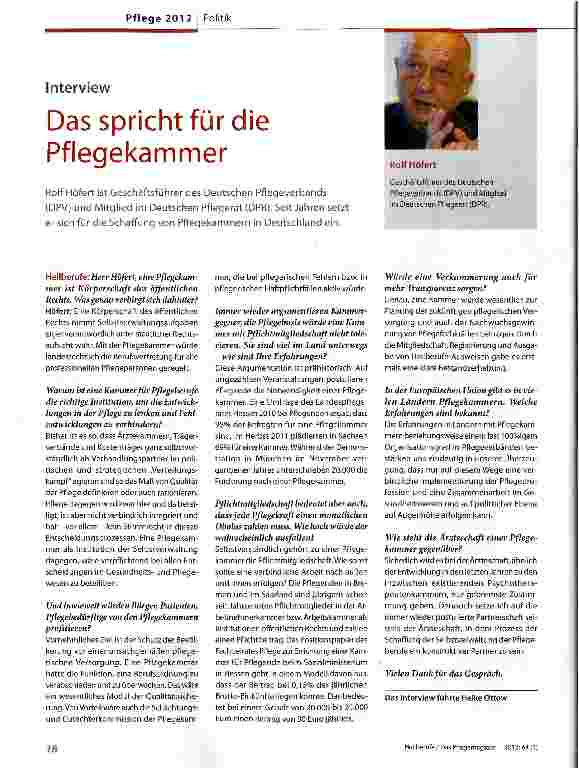 Vorschauseite 1: Das spricht für die Pflegekammer