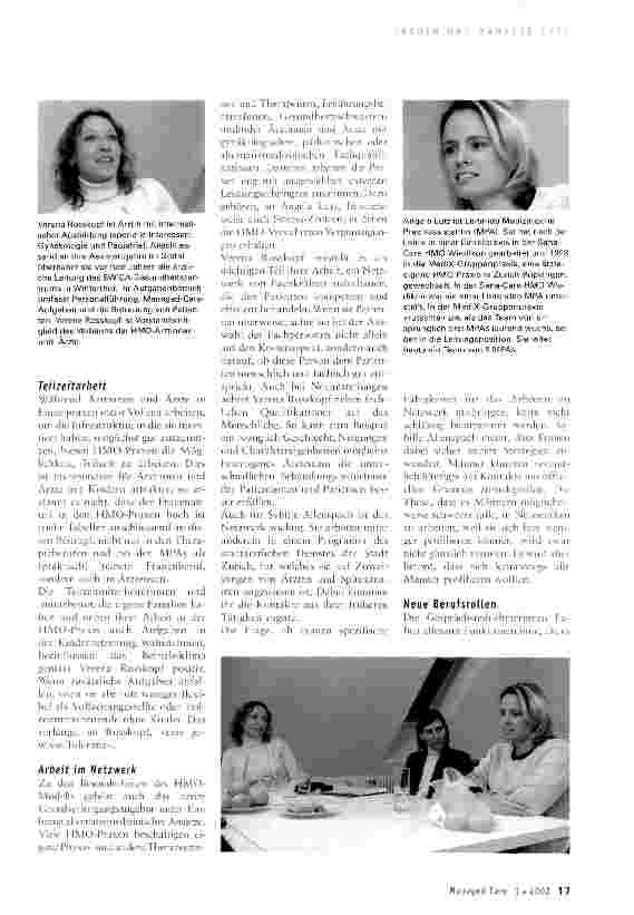 Vorschauseite 2: Neue Arbeitsbedingungen und neue Berufsrollenfür Frauen in Managed Care