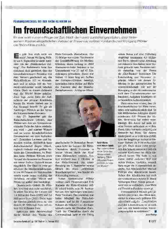 Vorschauseite 1: Im freundschaftlichen Einvernehmen