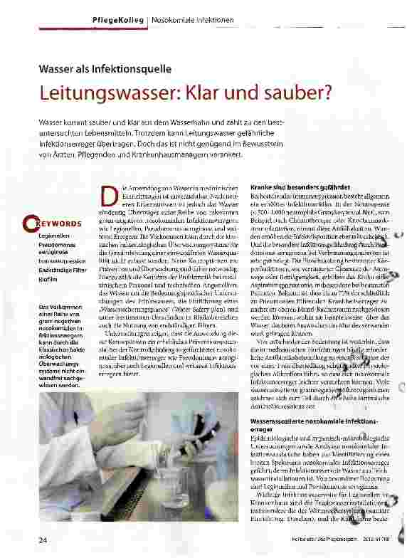 Vorschauseite 1: Leitungswasser: Klar und sauber?
