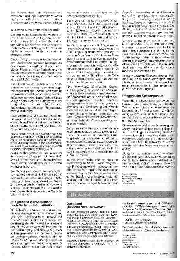 Vorschauseite 2: Surfactantsubstitution bei Atemnotsyndrom