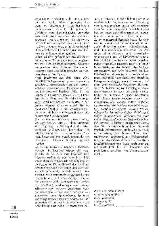 Vorschauseite 3: Nierenersatzverfahren in der Intensivmedizin - Technik, Membrane, Lösungen
