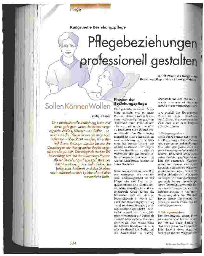 Vorschauseite 1: Pflegebeziehungen professionell gestalten 2. Teil: Phasen der Kongruenten Beziehungspflege und das Alter-Ego-Prinzip