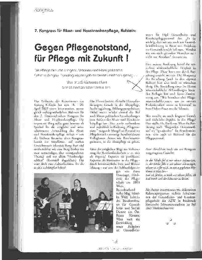 Vorschauseite 1: Gegen Pflegenotstand, für Pflege mit Zukunft!