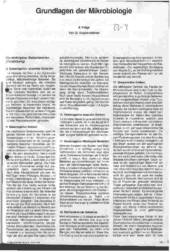 Vorschauseite 1: Grundlagen der Mikrobiologie 6. Folge