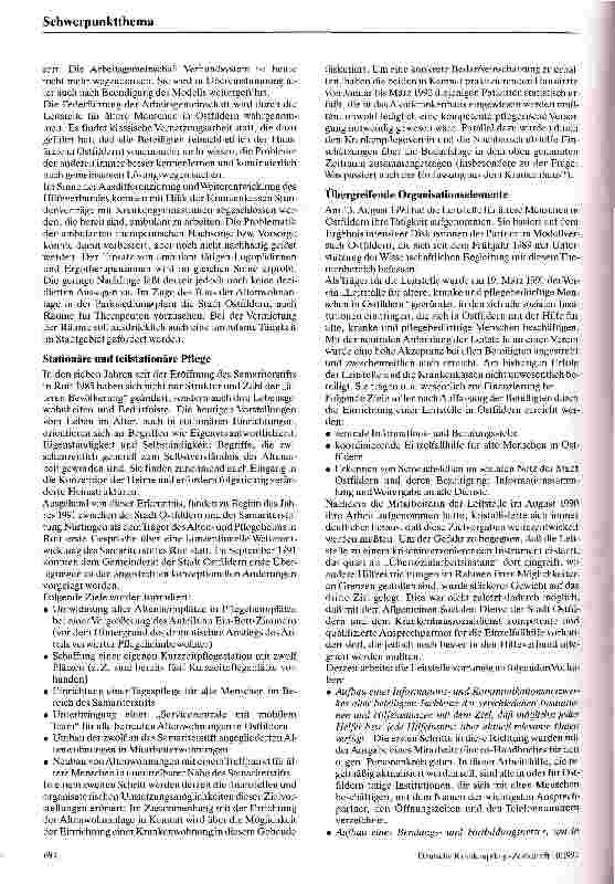 Vorschauseite 3: Verbesserung der Versorgung alter, kranker und pflegebedürftiger Menschen - Bericht über das Ergebnis des Modellversuchs