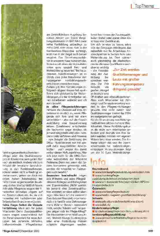 Vorschauseite 2: Karriere im Pflegeberuf