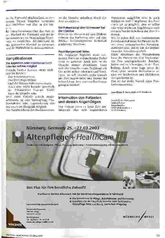 Vorschauseite 4: Pflege und Handhabung des implantierten Portkathetersystems