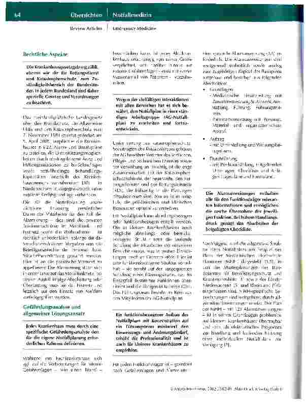 Vorschauseite 3: Der Notfallplan des Krankenhauses