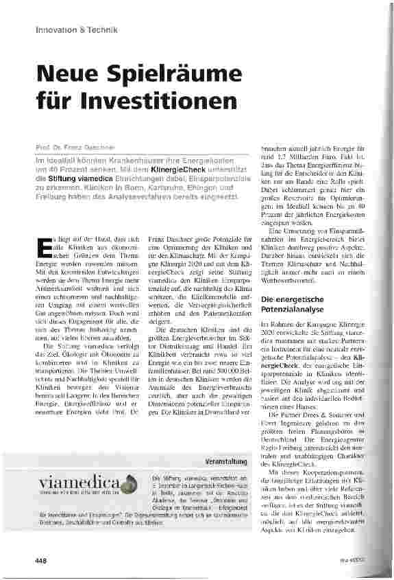 Vorschauseite 1: Neue Spielräume für Investitionen