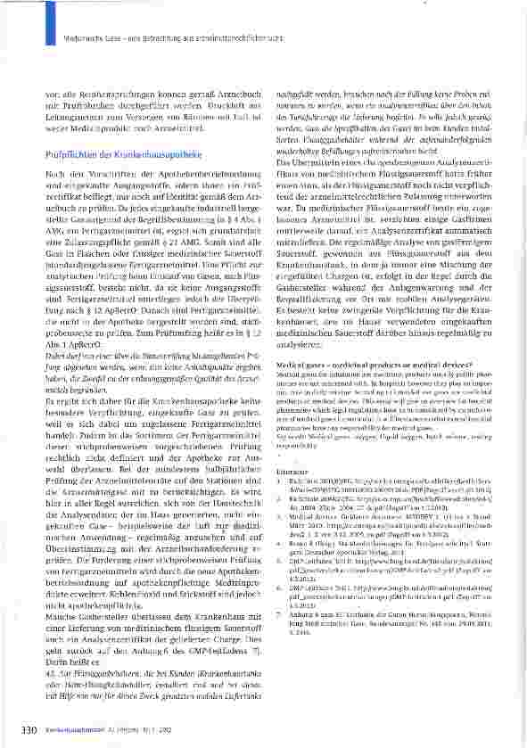 Vorschauseite 5: Medizinische Gase - eine Betrachtung aus arzneimittelrechtlicher Sicht