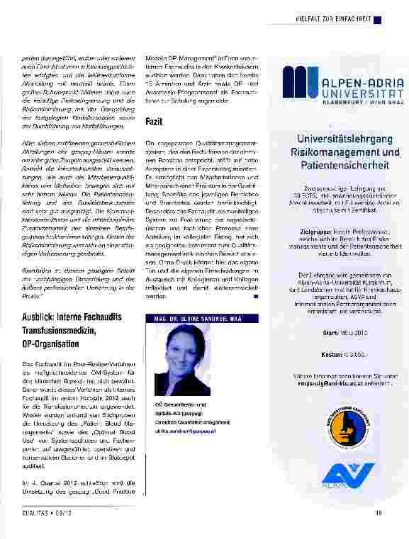Vorschauseite 4: Systemisches Qualitätsmanagement in der gespag: Fachaudit