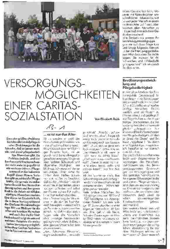 Vorschauseite 1: Versorgungsmöglichkeiten einer Caritas-Sozialstation