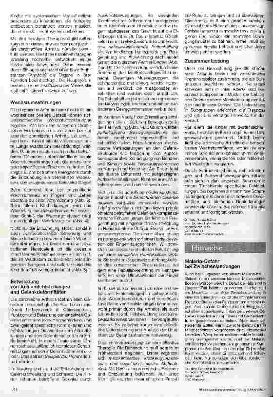Vorschauseite 3: Juvenile chronische Arthritis Klinische Aspekte