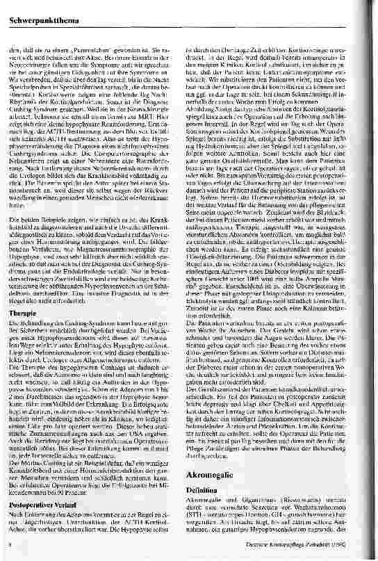 Vorschauseite 3: Morbus Cushing und Akromegalie Behandlung der hormonaktiven Hypophysenadenome