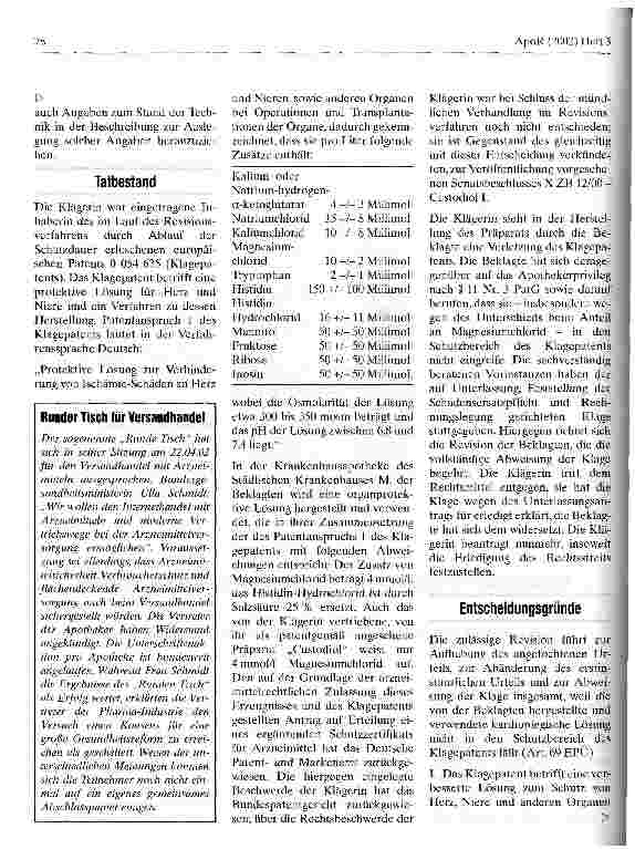 Vorschauseite 2: Ergänzendes Schutzzertifikat für Arzneimittel und Patentschutz Custodiol II