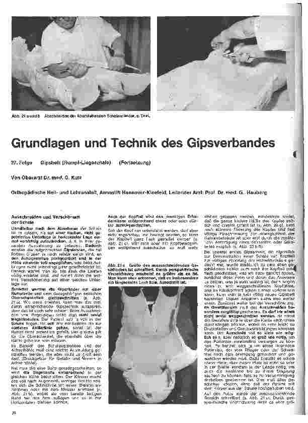 Vorschauseite 1: Grundlagen und Technik des Gipsverbandes 27. Folge: Gipsbett (Rumpf-Liegeschale) (Fortsetzung)