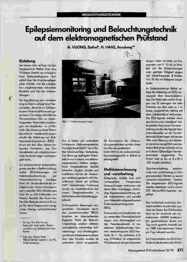 Vorschauseite 1: Epilepsimonitoring und Beleuchtungstechnik auf dem elektromagnetischen Prüfstand