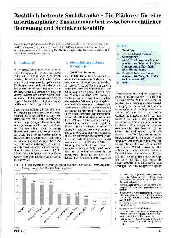 Vorschauseite 1: Rechtlich betreute Suchtkranke - Ein Plädoyer für eine interdisziplinäre Zusammenarbeit zwischen rechtlicher Betreuung und Suchtkrankenhilfe