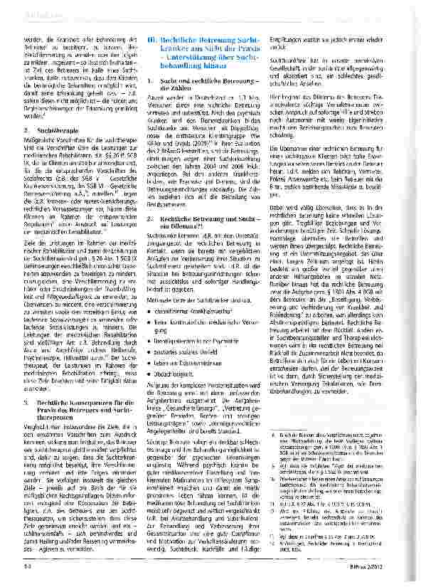 Vorschauseite 2: Rechtlich betreute Suchtkranke - Ein Plädoyer für eine interdisziplinäre Zusammenarbeit zwischen rechtlicher Betreuung und Suchtkrankenhilfe