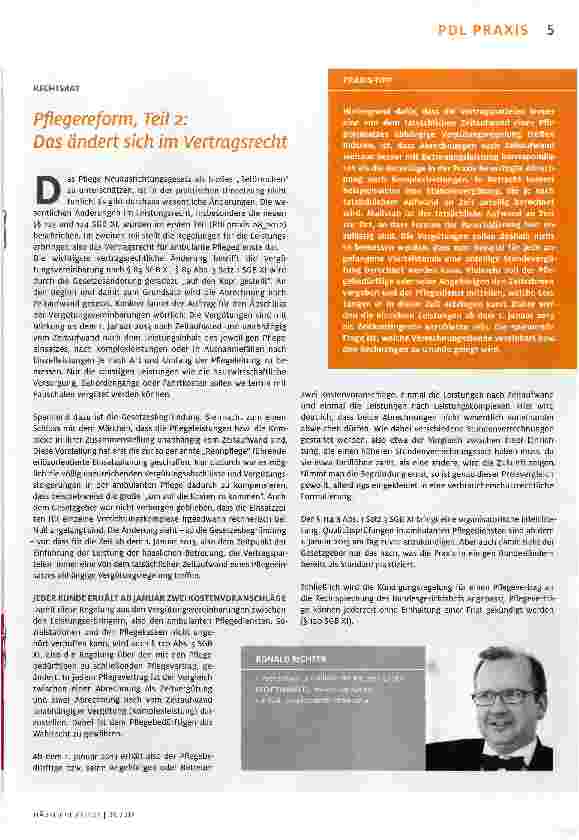 Vorschauseite 1: Pflegereform, Teil 2: Das ändert sich im Vertragsrecht