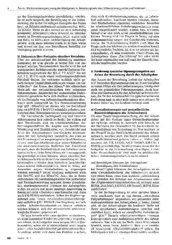 Vorschauseite 3: Die Informationsgewinnung des Arbeitgebers im Bewerbungsverfahren, Mitbestimmungsrechte und Sanktionen