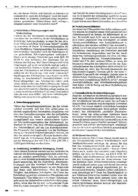 Vorschauseite 5: Die Informationsgewinnung des Arbeitgebers im Bewerbungsverfahren, Mitbestimmungsrechte und Sanktionen