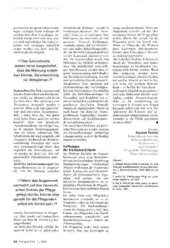 Vorschauseite 3: Was erhoffen sich die Krankenversicherer von der Pflegedokumentation?