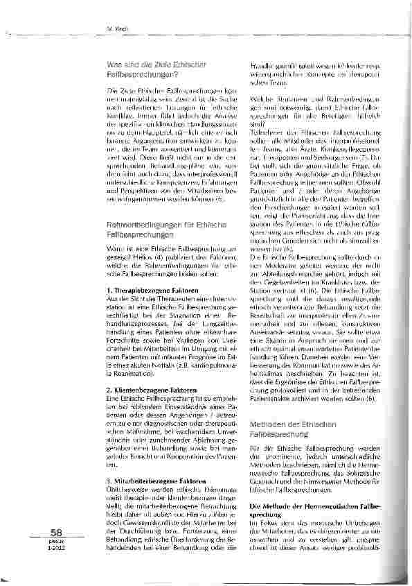 Vorschauseite 2: Die Ethische Fallbesprechung auf Intensivstationen - ein Perspektivenwechsel