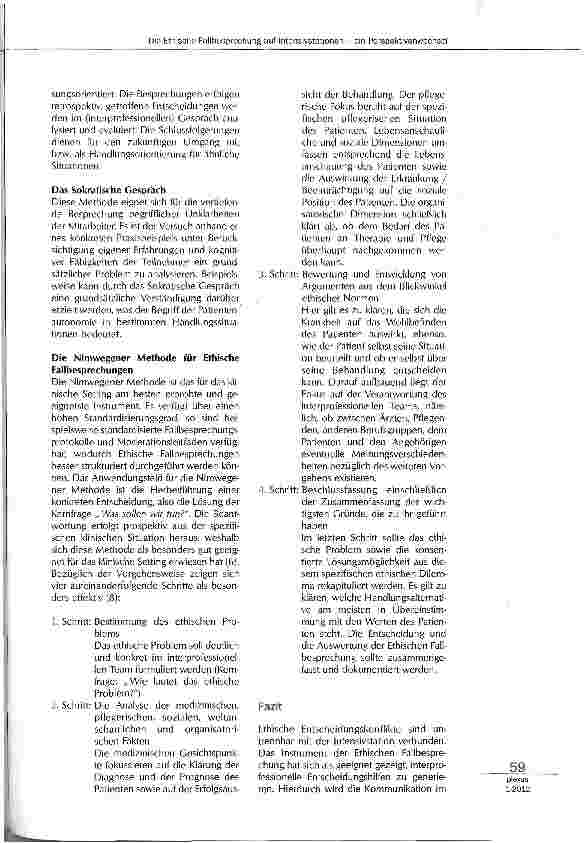 Vorschauseite 3: Die Ethische Fallbesprechung auf Intensivstationen - ein Perspektivenwechsel