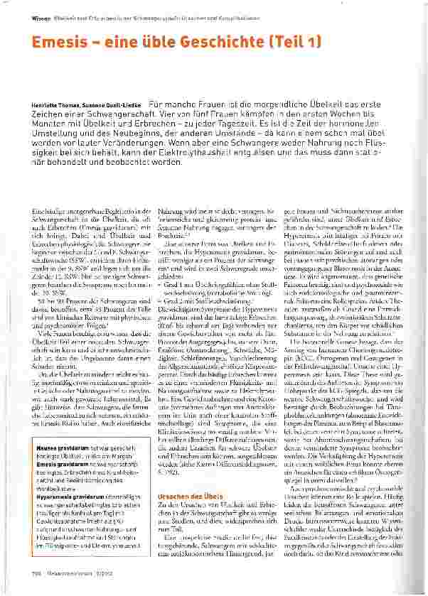 Vorschauseite 1: Emesis - eine üble Geschichte