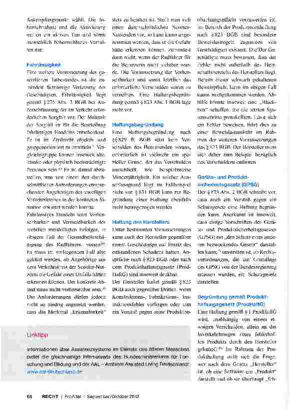 Vorschauseite 3: Technische Assistenzsysteme zur Unterstützung der MobilitätHaftungsrechtliche Fragestellungen