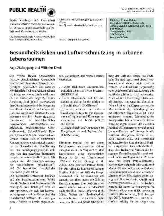 Vorschauseite 3: Gesundheit und integrierte Stadtentwicklung