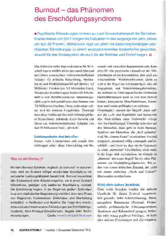 Vorschauseite 1: Burnout - das Phänomen des Erschöpfungssyndroms