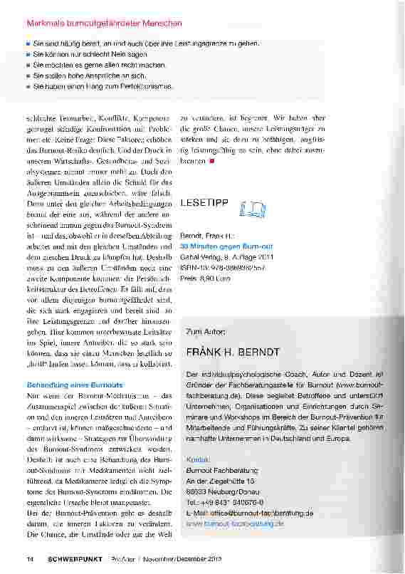 Vorschauseite 3: Burnout - das Phänomen des Erschöpfungssyndroms