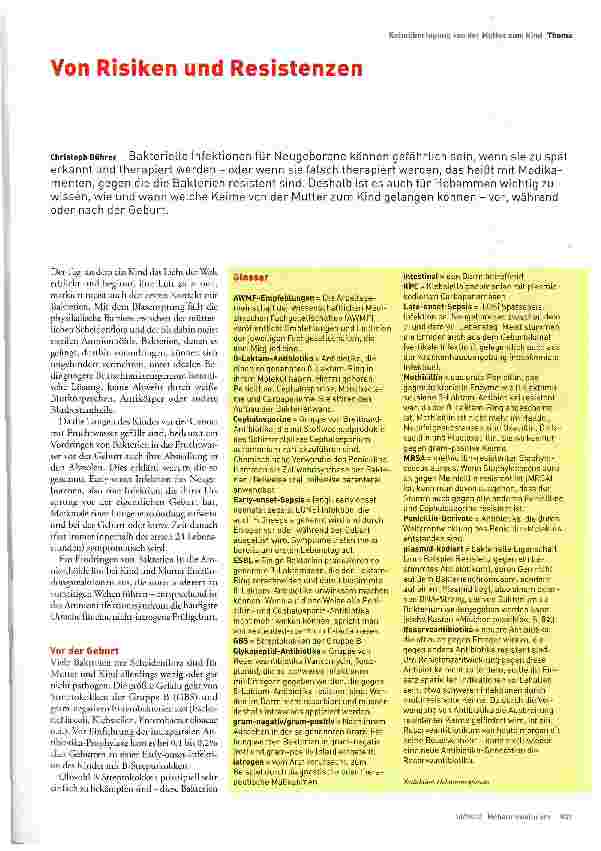 Vorschauseite 1: Von Risiken und Resistenzen
